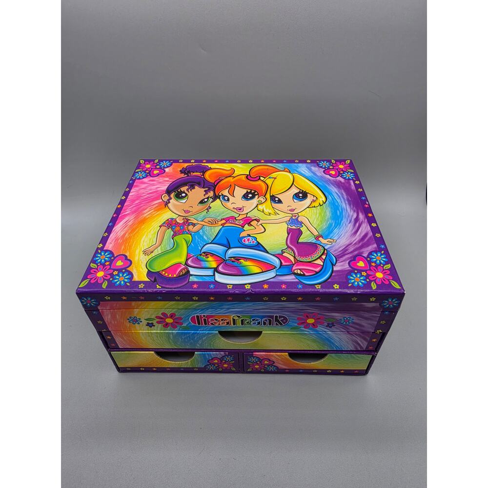 Vintage Lisa Frank BFF Girls Rule Stationary or Jewelry Box Neon Rainbow 90's